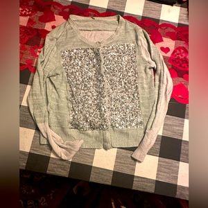 Chan Luu silver sequin cardigan